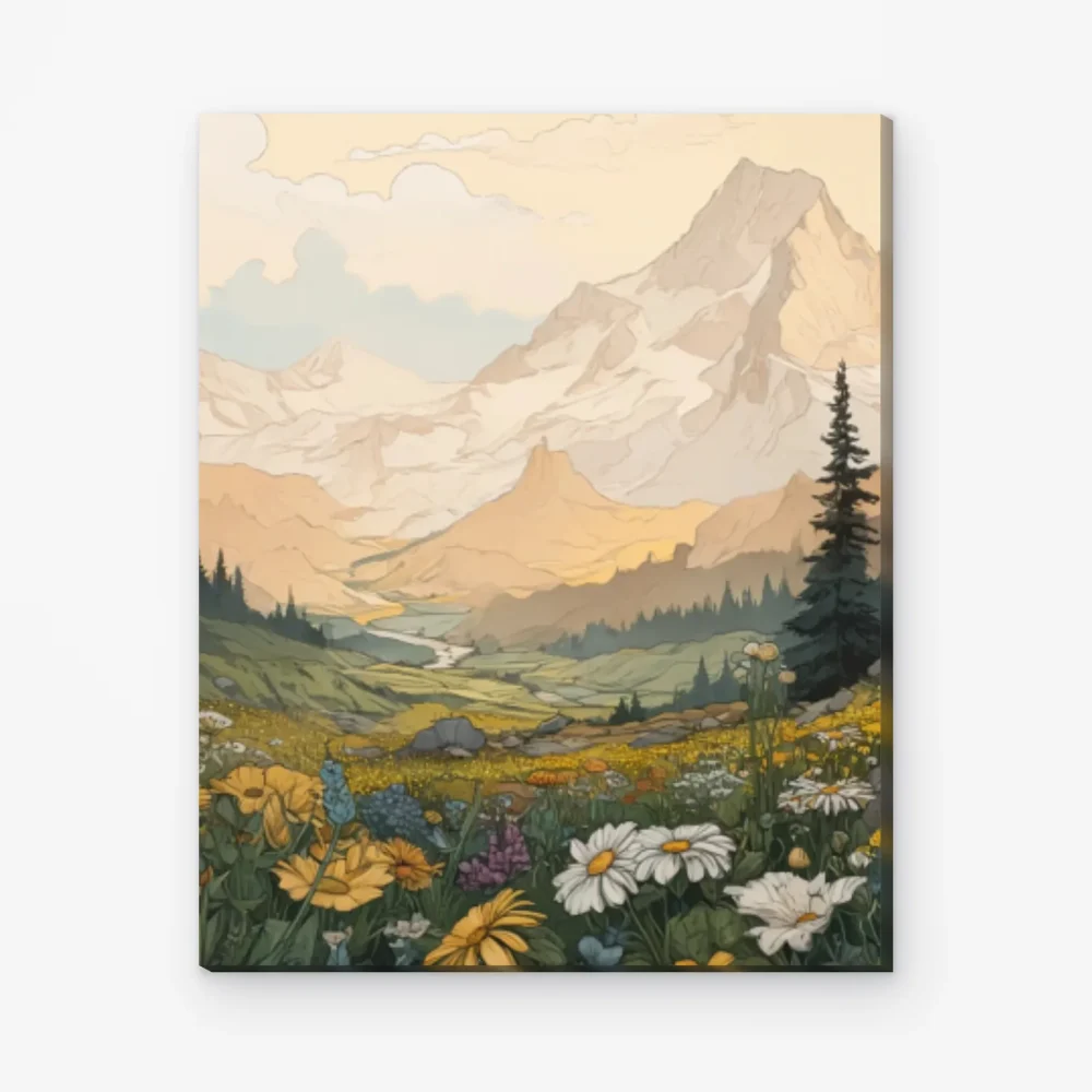 Pintar por Números - Pradera de montaña en flor