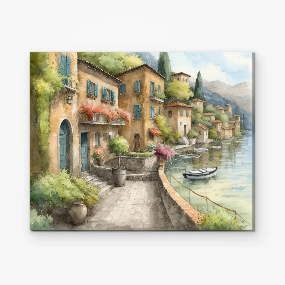 Pintar por Números - Pueblo tranquilo en el lago