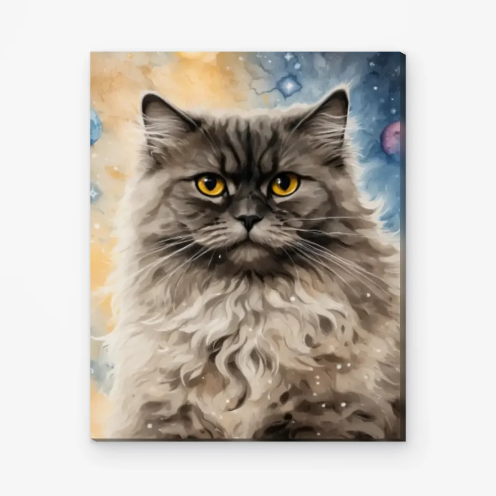 Pintar por Números - Retrato de gato galáctico