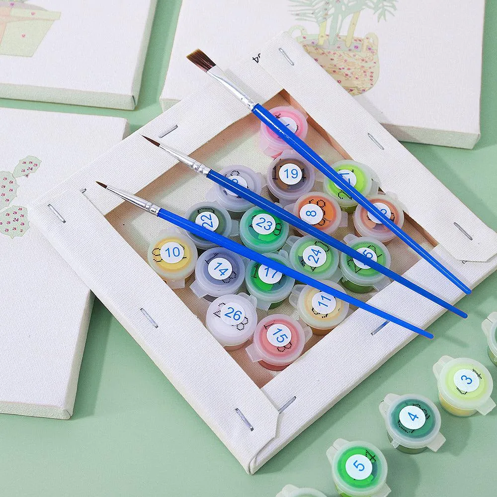Pintura sobre números - 9 mini pinturas | Conjunto de plantas de interior, foto 6