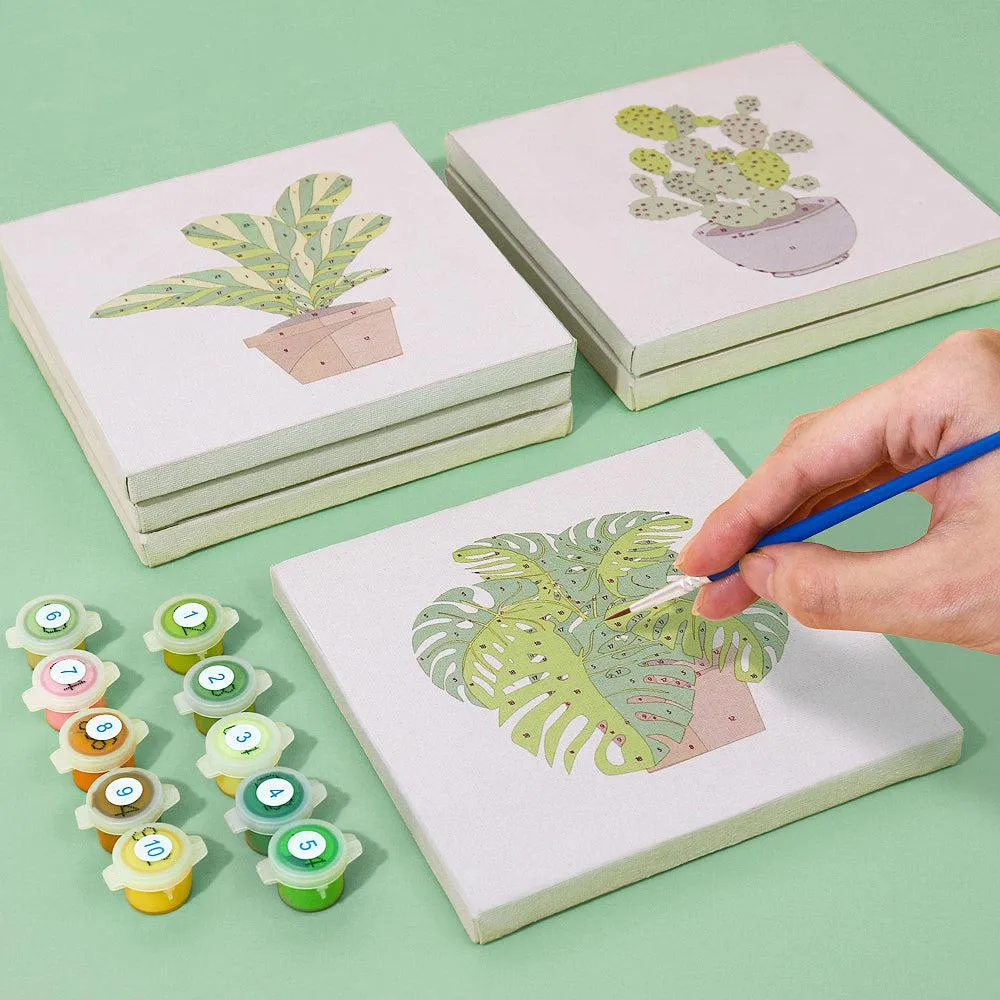 Pintura sobre números - 9 mini pinturas | Conjunto de plantas de interior, foto 4