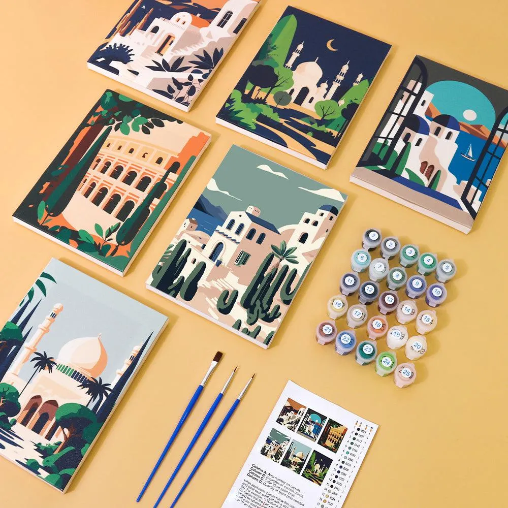 Pintar por números - 6 mini pinturas | Conjunto de hermosos paisajes, foto 10
