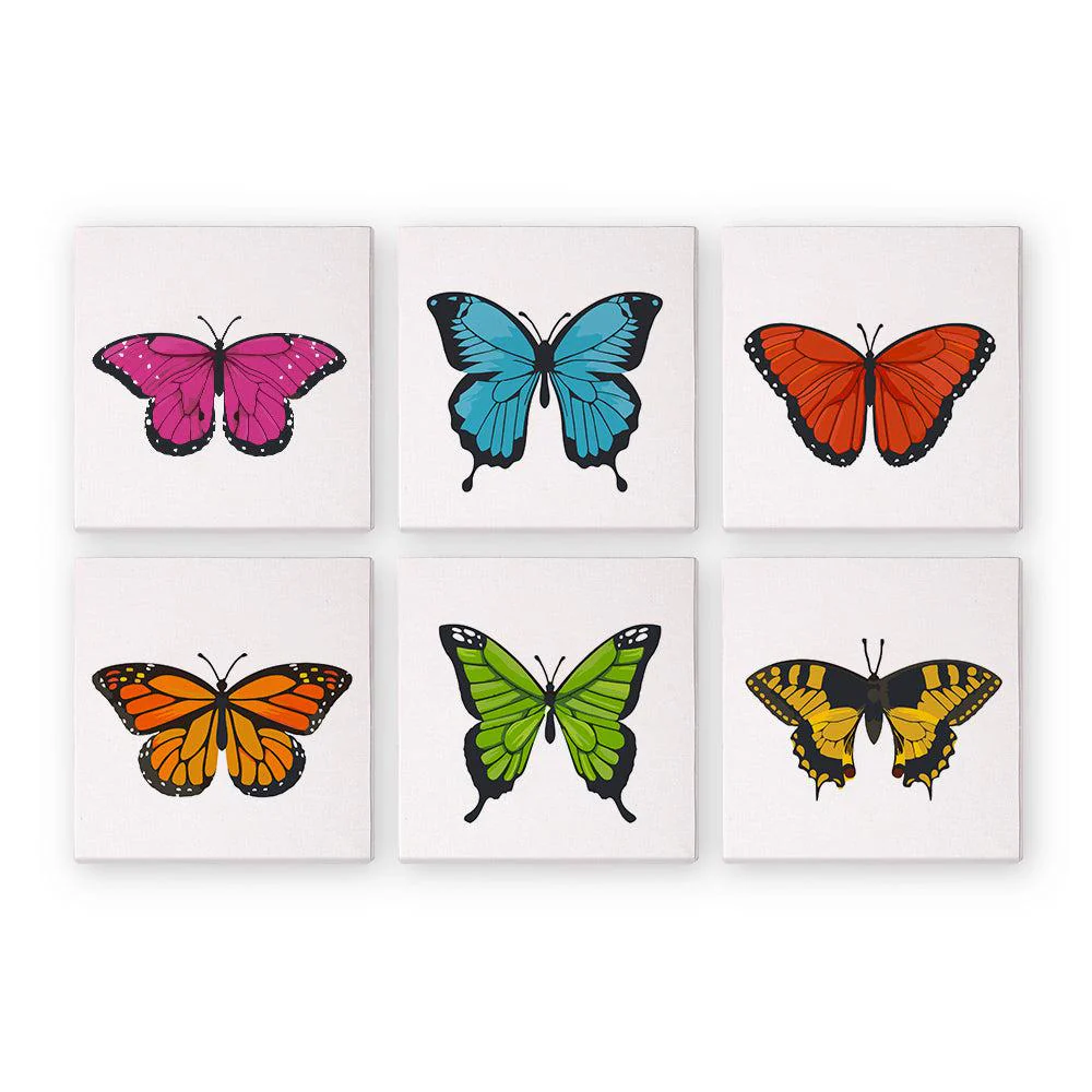 Pintar por números - 6 mini pinturas | conjunto de mariposas