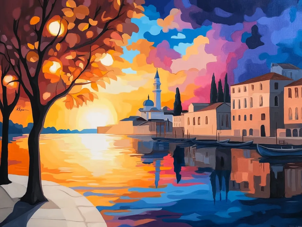 Pintar por Números - Un paraíso de ensueño en el crepúsculo, foto 2