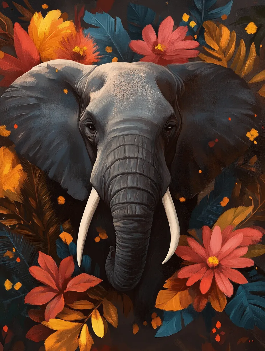 Pintar por Números - Flores de elefante, foto 2