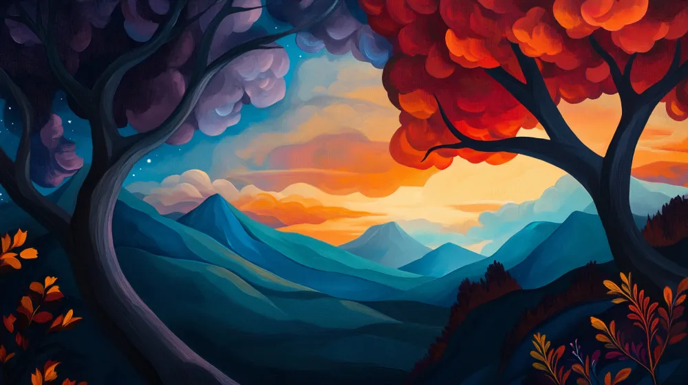 Pintar por Números - Bosque celestial Horizonte, foto 2
