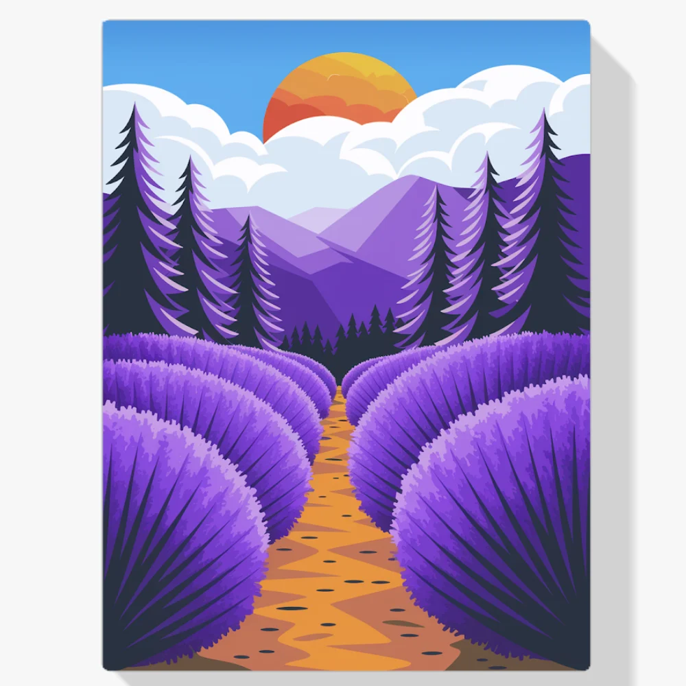 Pintar por Números - Bosque de lavanda con luciérnagas V1
