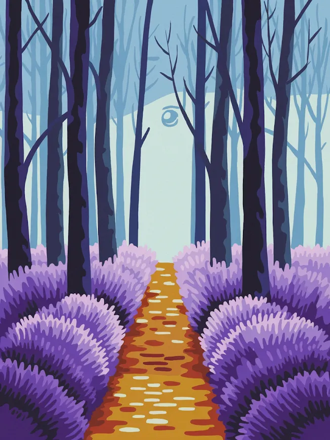 Pintar por Números - Bosque de lavanda con luciérnagas V2, foto 2