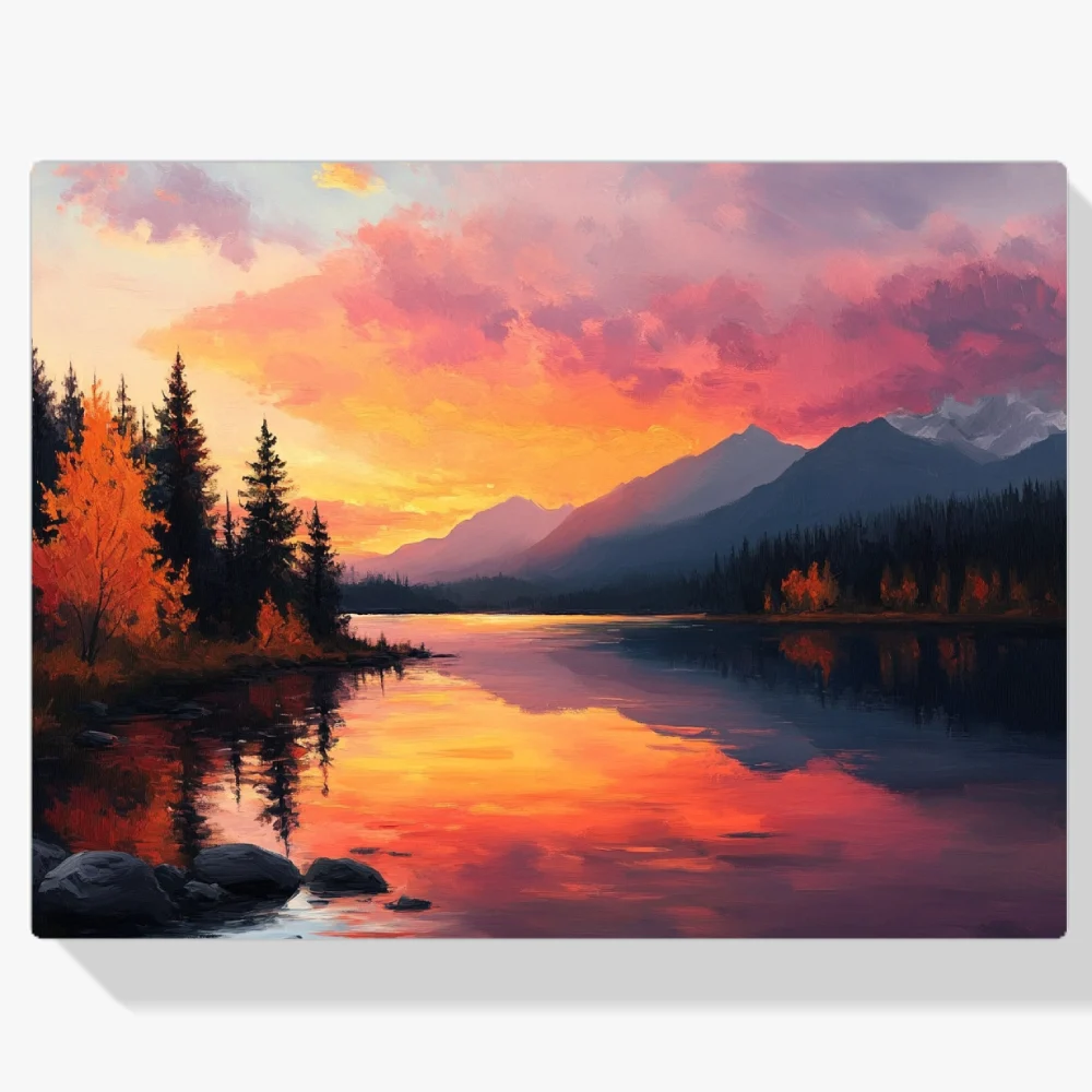 Pintar por Números - Cielos resplandecientes sobre el agua