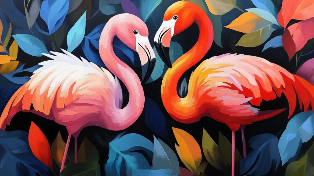 Pintar por Números - Pareja de flamencos enamorados, foto 2