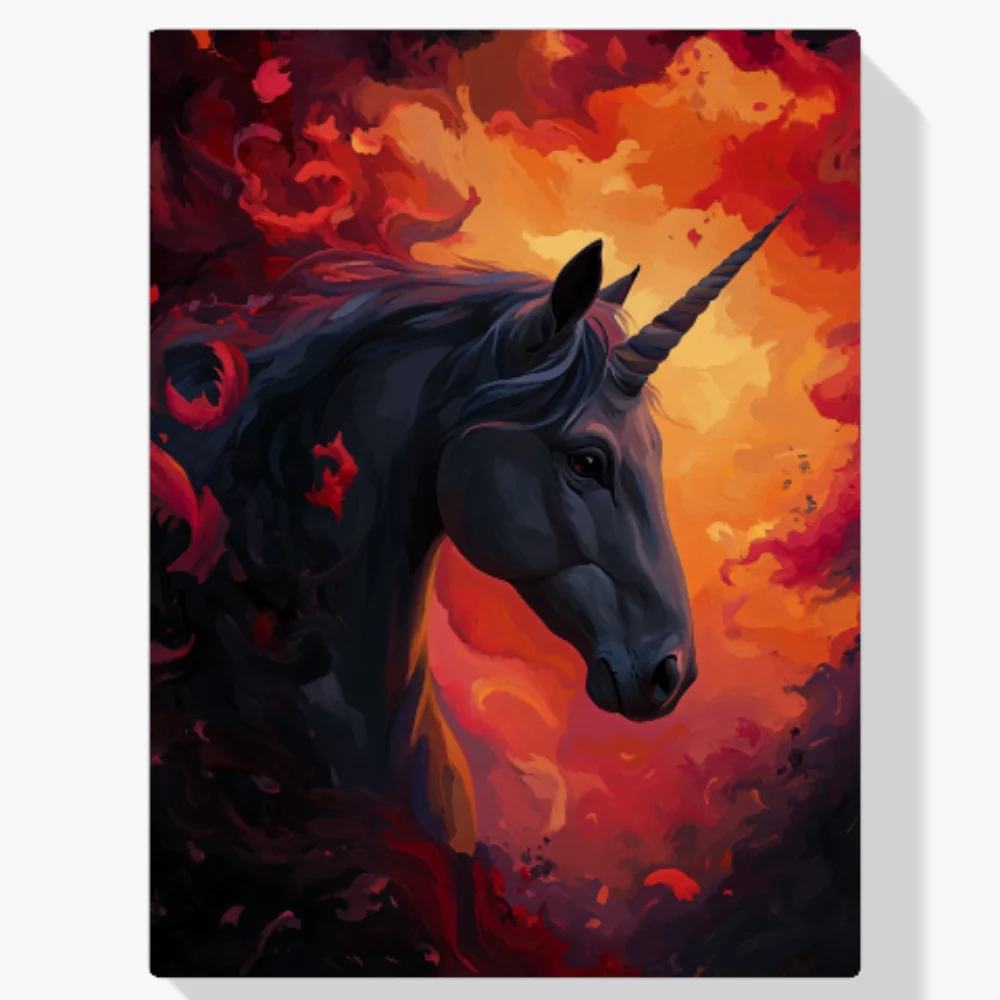 Pintar por Números - Unicornio negro místico