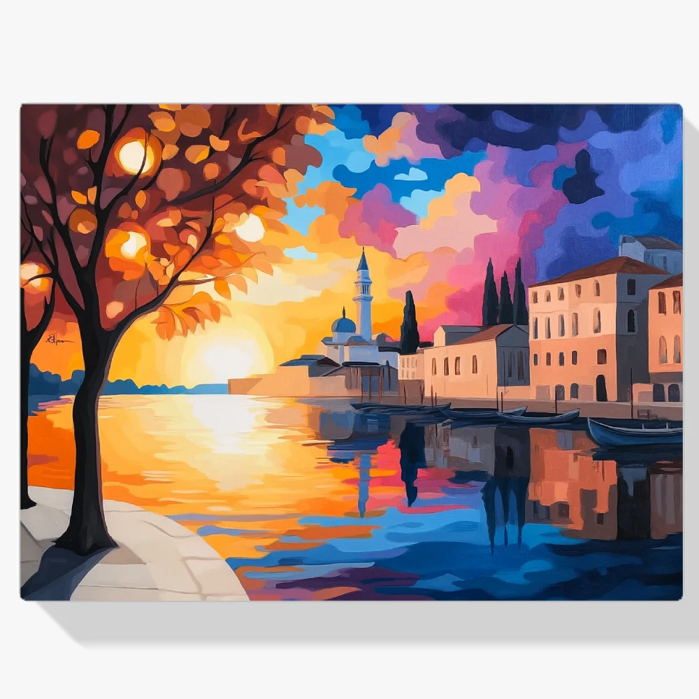 Pintar por Números - Un paraíso de ensueño en el crepúsculo