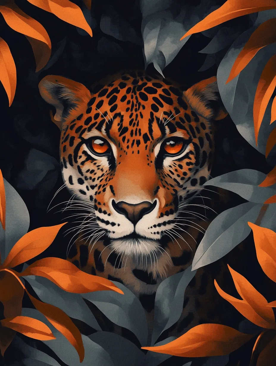 Pintar por Números - Leopardo cazador de sombras, foto 2