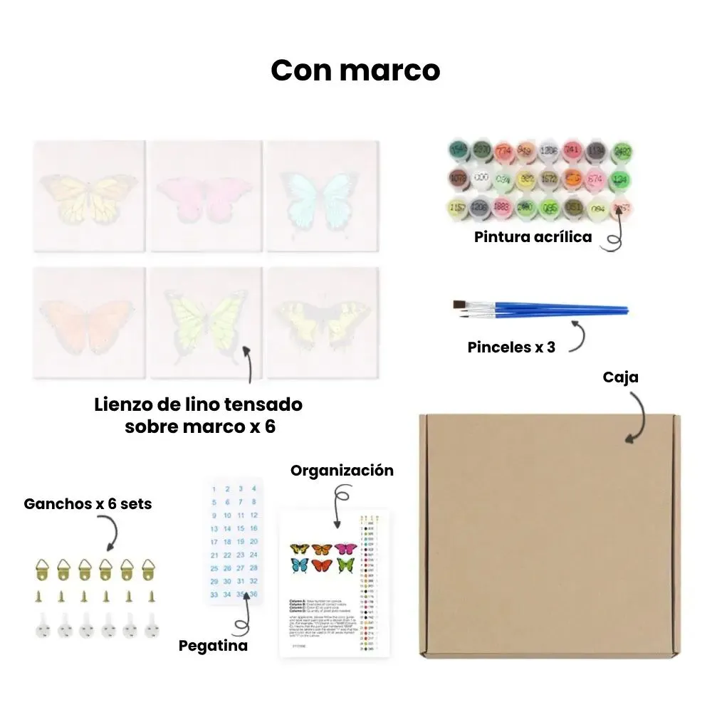 Pintar por números - 6 mini pinturas | Conjunto de flores, foto 9