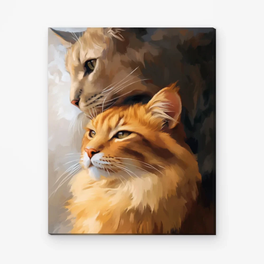 Pintar por Números - Abrazo cálido amigos peludos