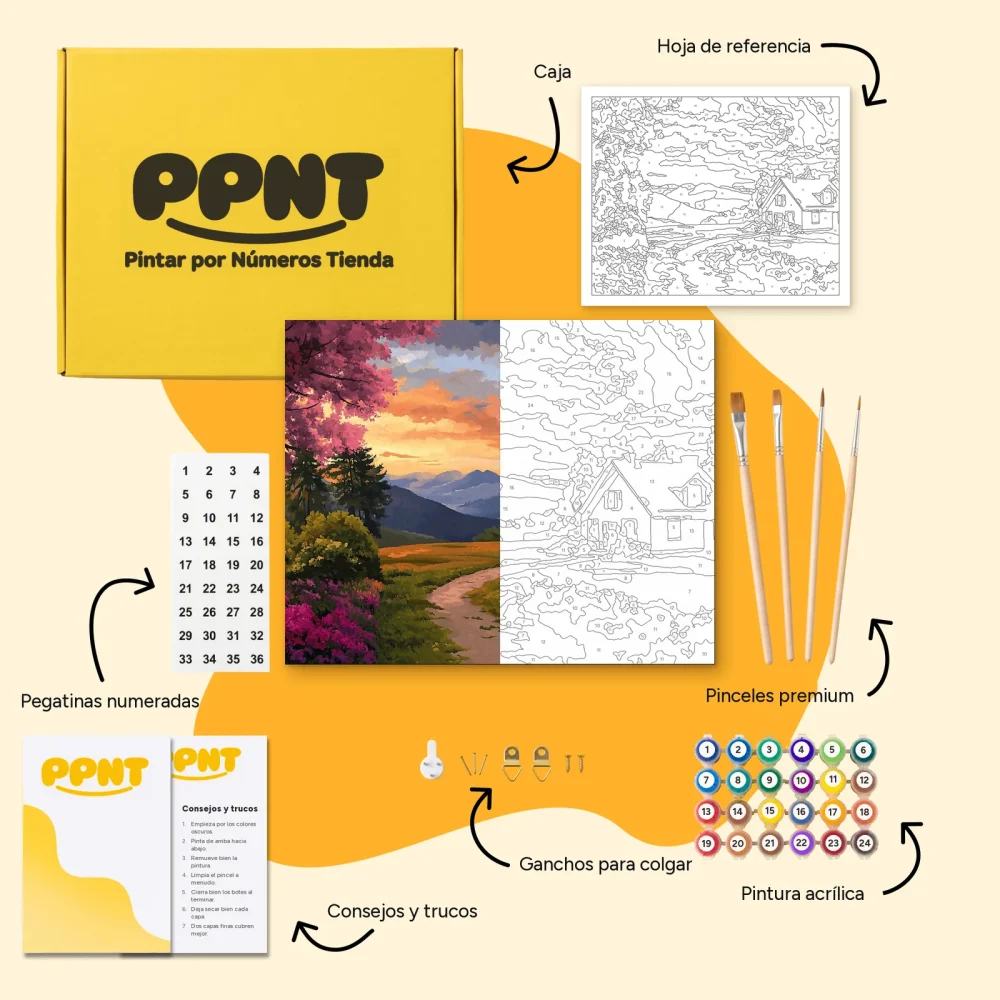 Pintar por Números - Acogedor paisaje de cabaña V2