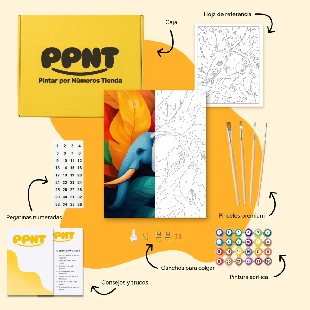 Pintar por Números - Elefante de paisaje de ensueño