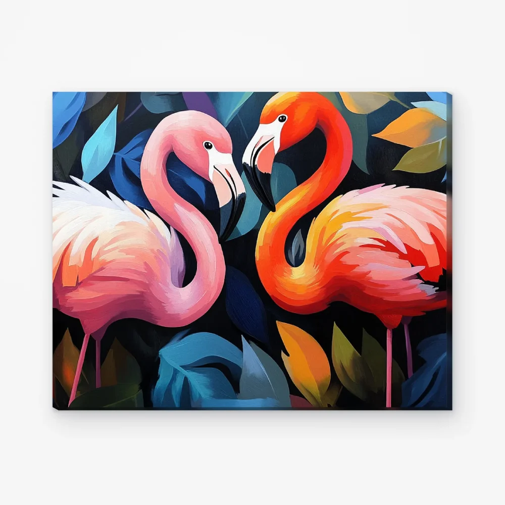 Pintar por Números - Pareja de flamencos enamorados