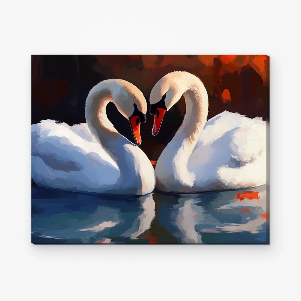 Pintar por Números - Pareja romántica de cisnes V1