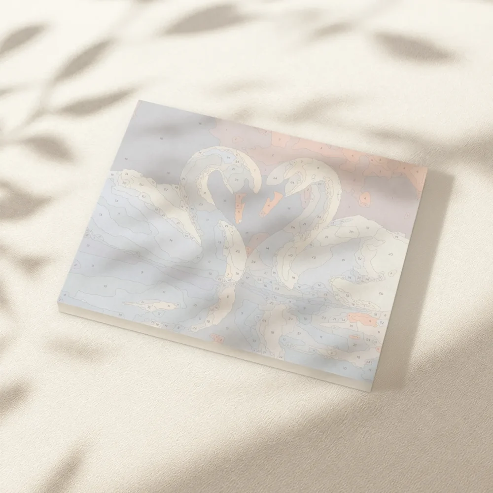 Pintar por Números - Pareja romántica de cisnes V1