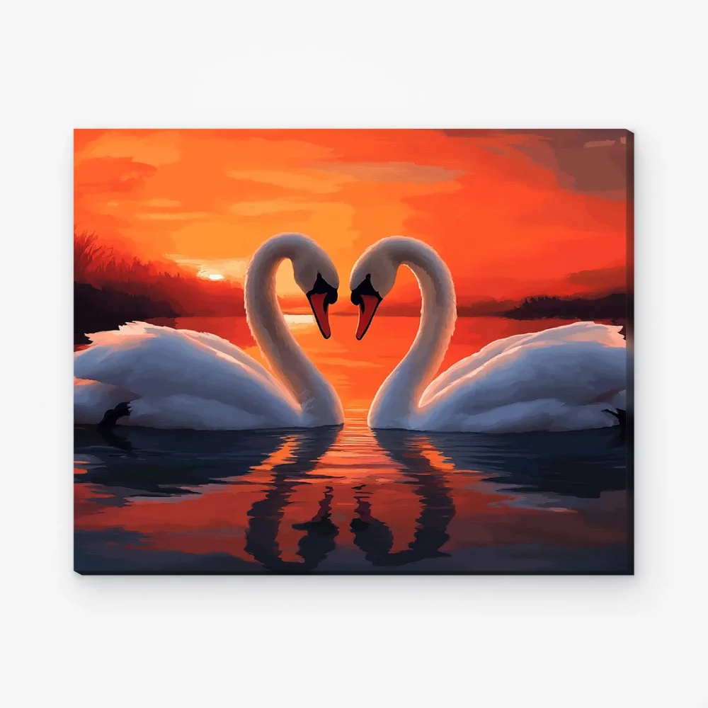 Pintar por Números - Pareja romántica de cisnes V2