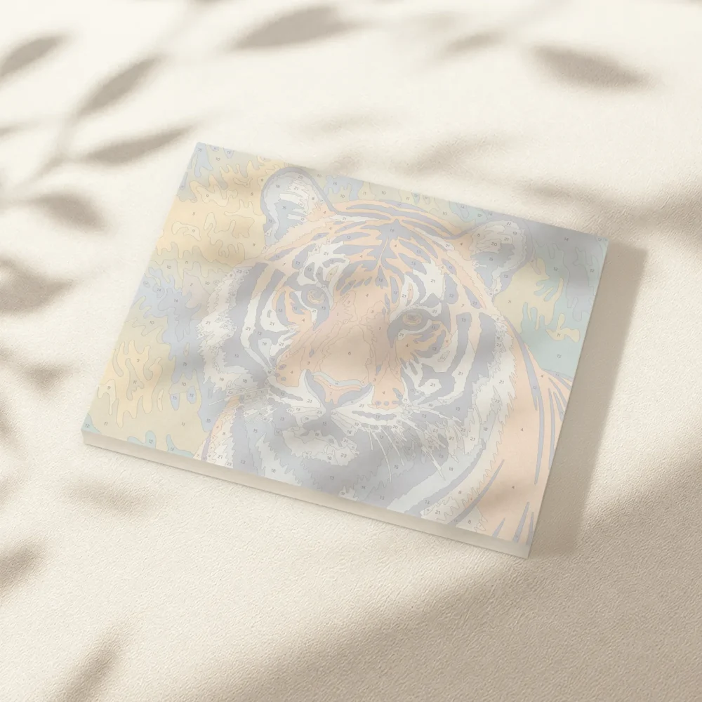 Pintar por Números - Primer plano de la cara de un tigre con ojos penetrantes