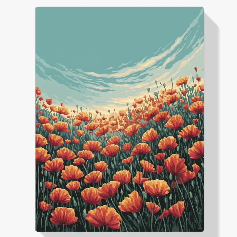 Pintar por Números - Prado de amapolas