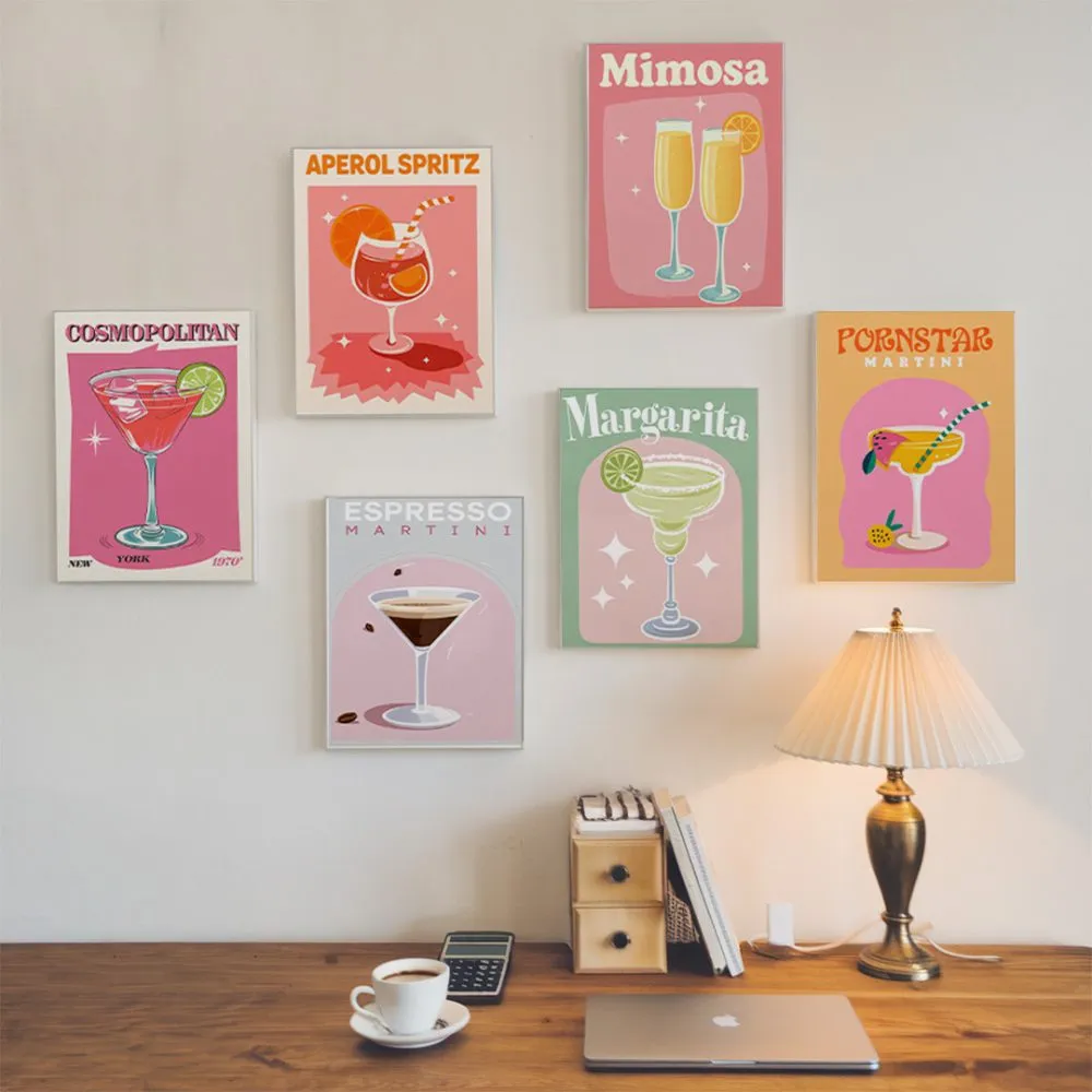 Pintar por números - 6 mini pinturas | Conjunto de cócteles, foto 2