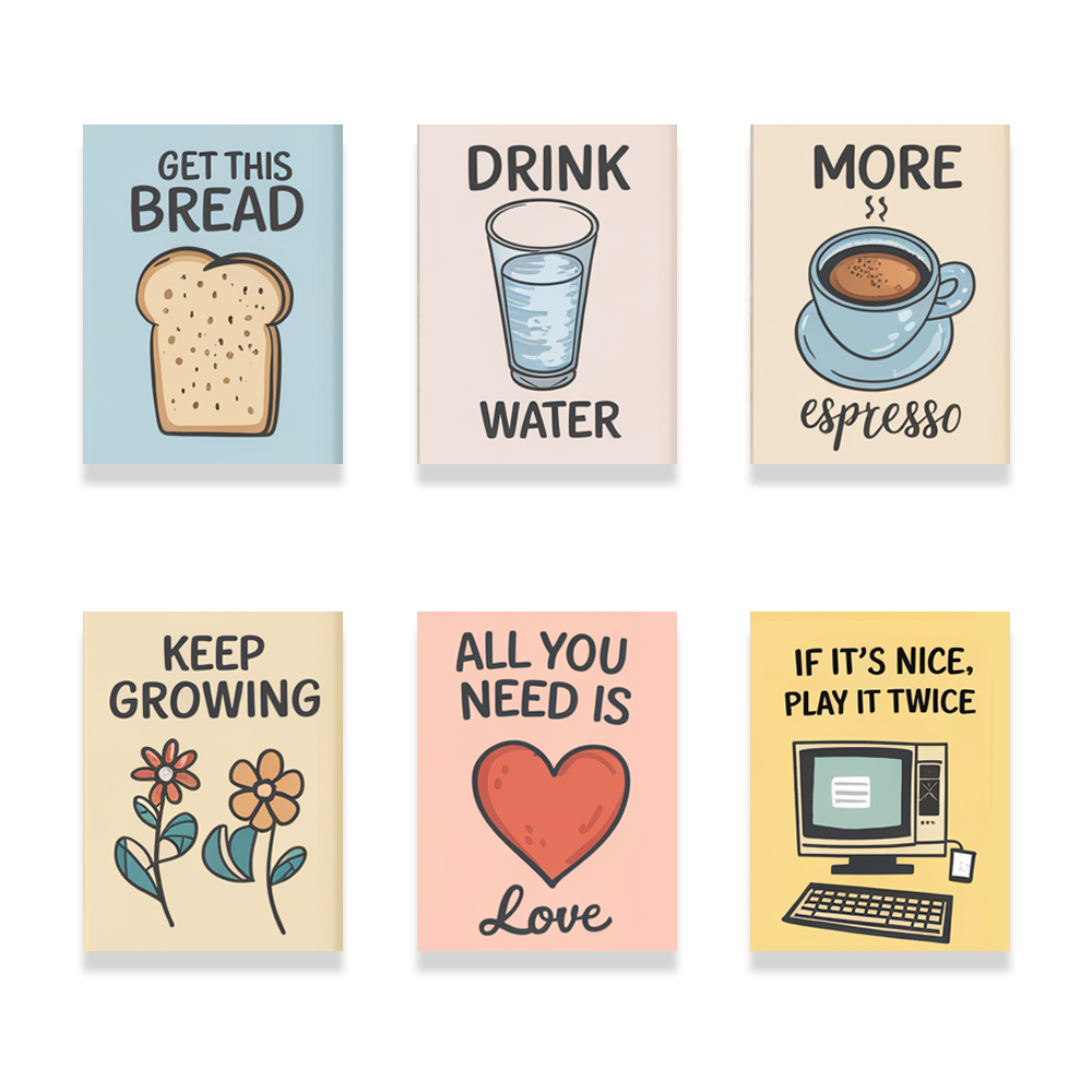 Pintar por números - 6 mini pinturas | Conjunto de Daily Vibes Edición