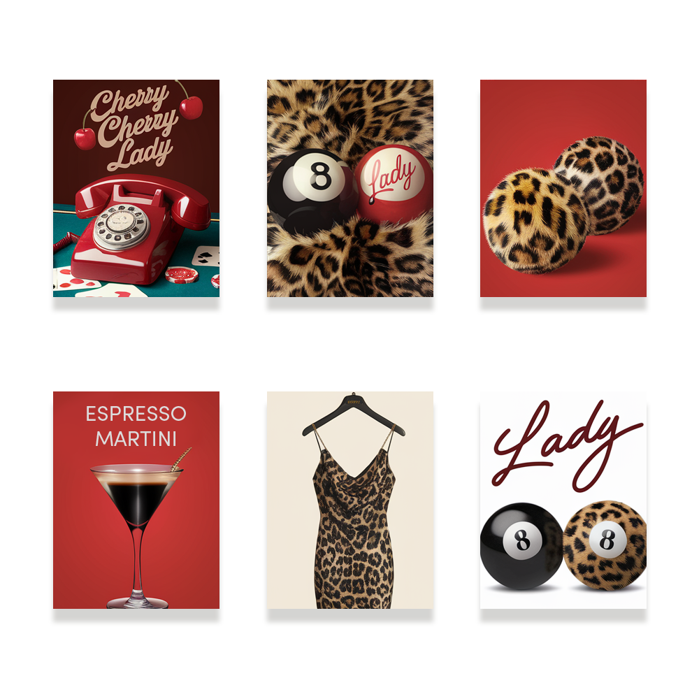 Pintar por números - 6 mini pinturas | Conjunto de Lady Luck Edición