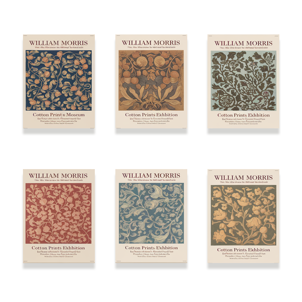 Pintar por números - 6 mini pinturas | Conjunto de Momentos Morris