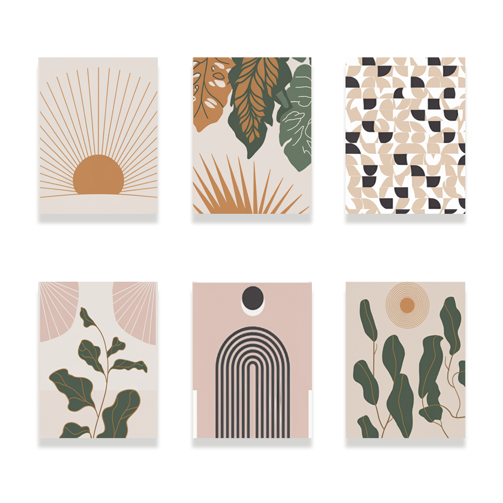 Pintar por números - 6 mini pinturas | Conjunto de edición boho