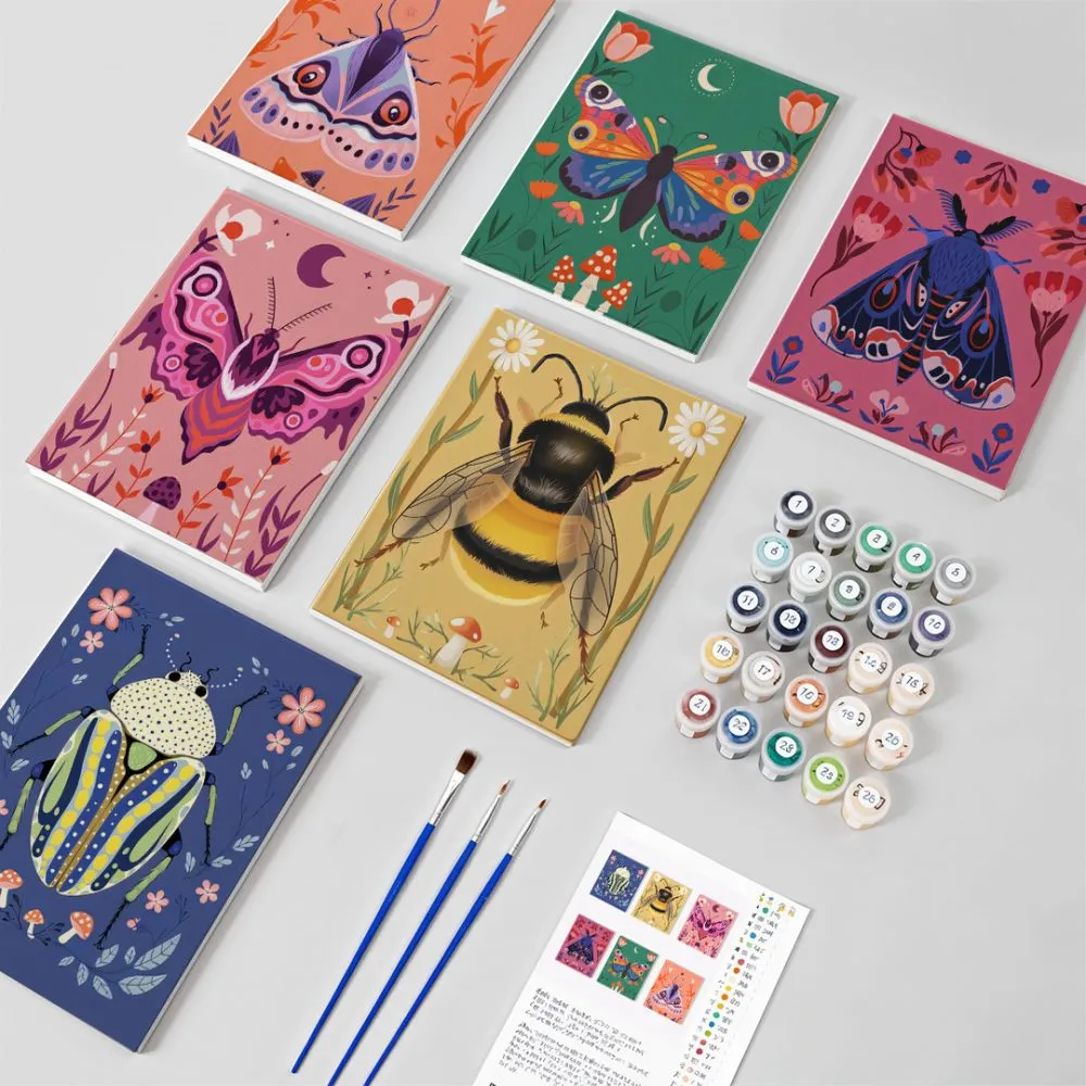 Pintar por números - 6 mini pinturas | Conjunto de edición de insectos, foto 10