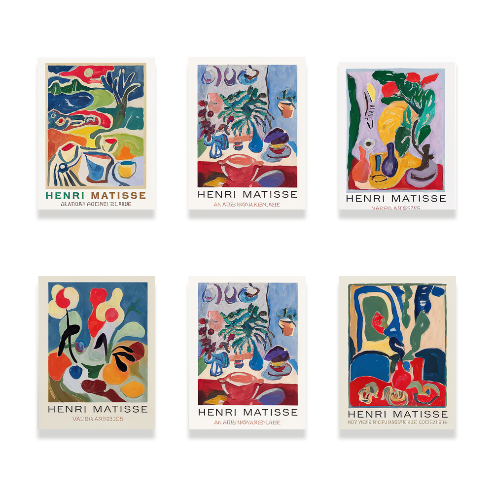 Pintar por números - 6 mini pinturas | Conjunto de obras maestras de Matisse