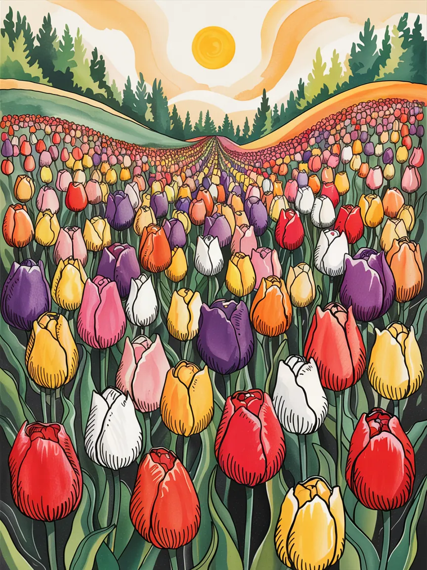 Pintar por Números - Fields of Tulips, foto 2