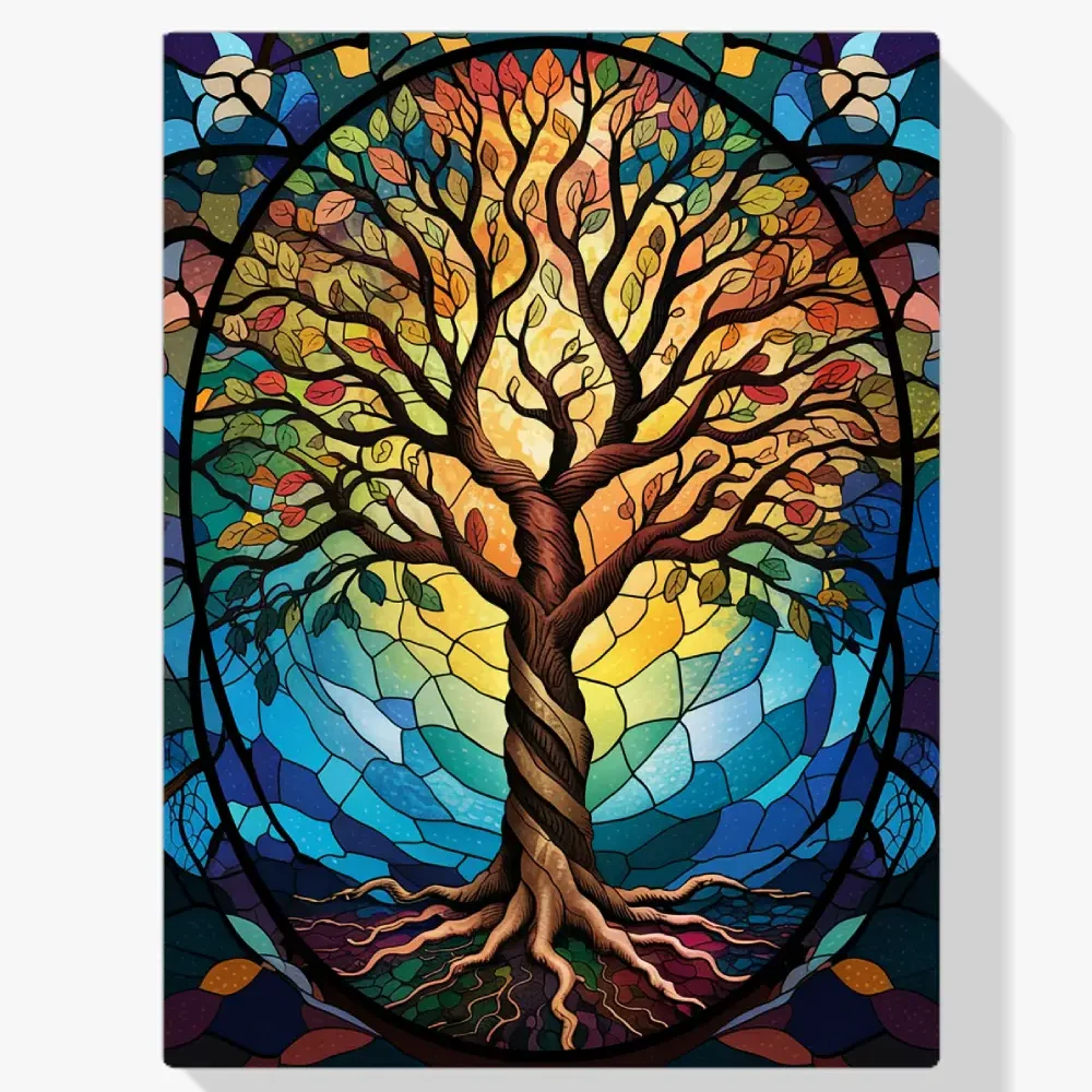 Pintar por Números - Árbol de la vida en vitral