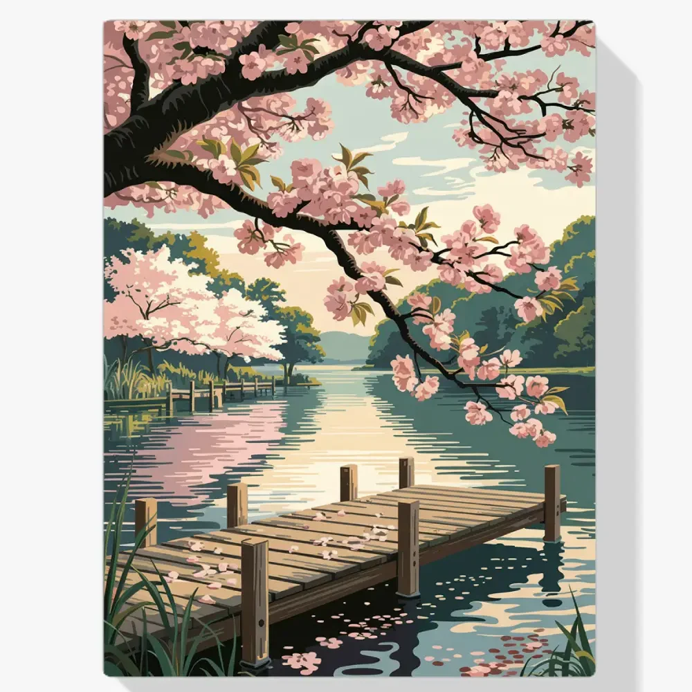 Pintar por Números - Chirridos y flores de cerezo