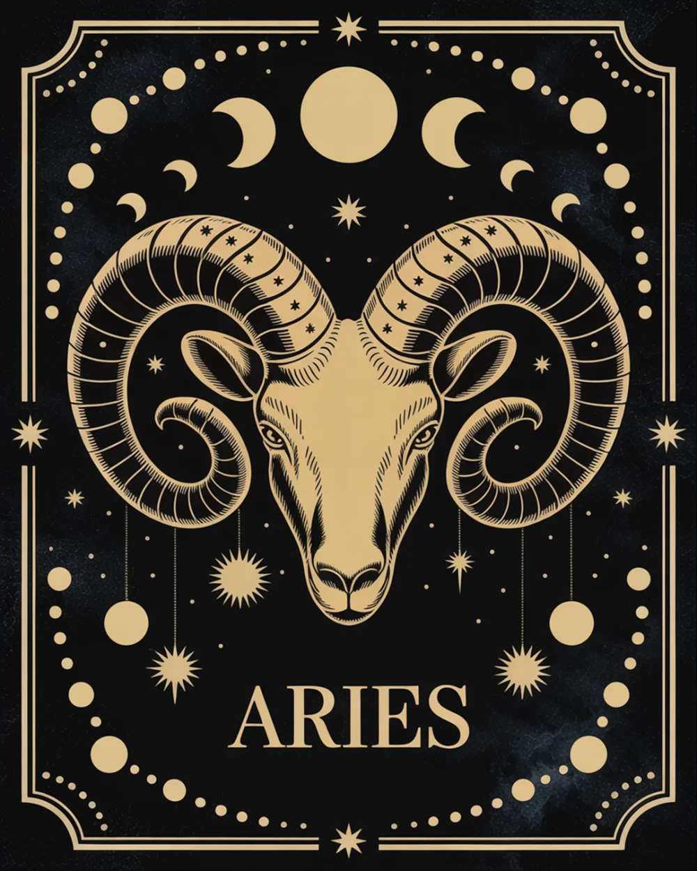 Pintar por Números - Constelación - Aries negro y dorado, foto 2