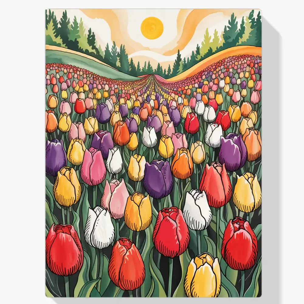 Pintar por Números - Fields of Tulips
