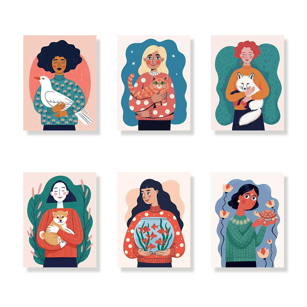 Pintar por números - 6 mini pinturas | Conjunto de Amigos del alma