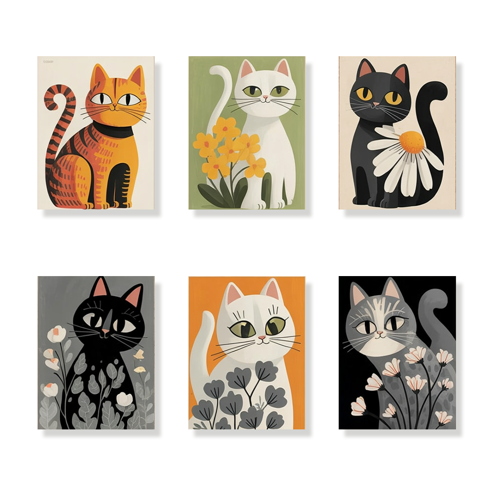 Pintar por números - 6 mini pinturas | Conjunto de Colas y baratijas