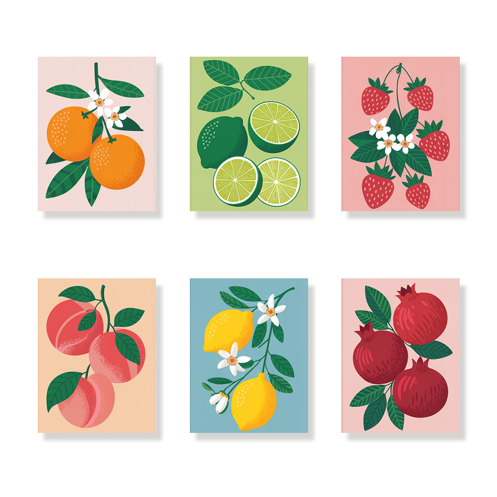 Pintar por números - 6 mini pinturas | Conjunto de Cuento Tutti Frutti