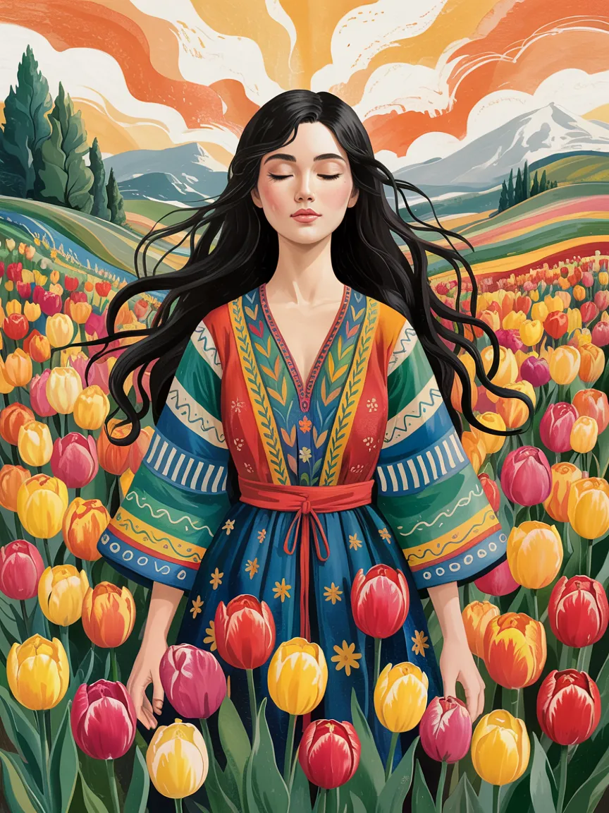 Pintar por Números - Woman in Bloom, foto 2