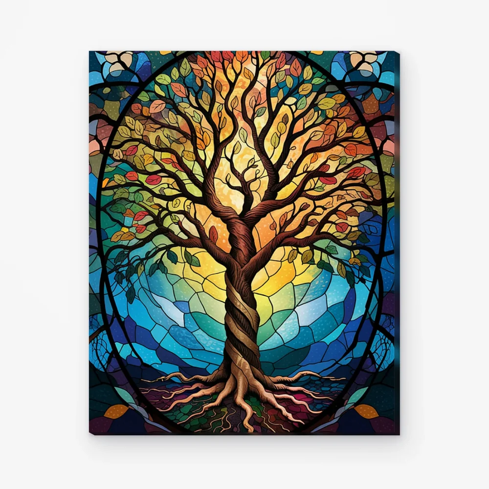 Pintar por Números - Árbol de la vida en vitral