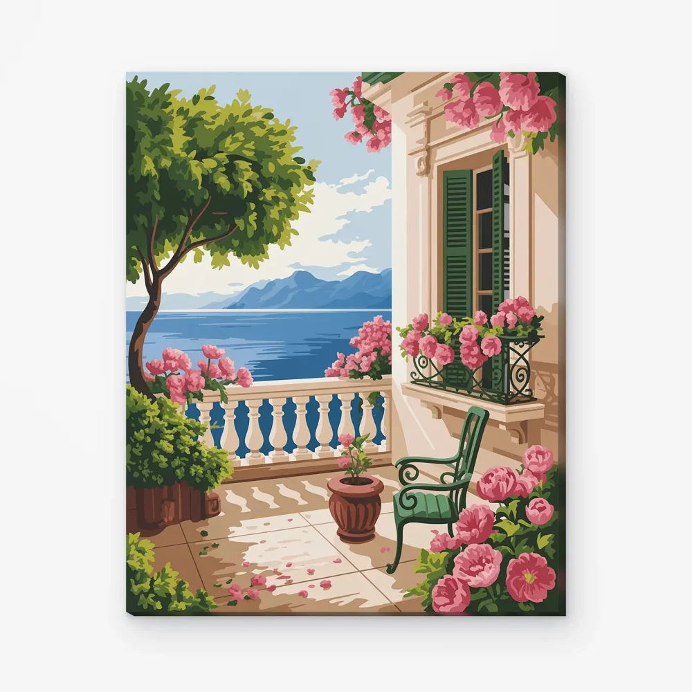 Pintar por Números - Balcón floreciente
