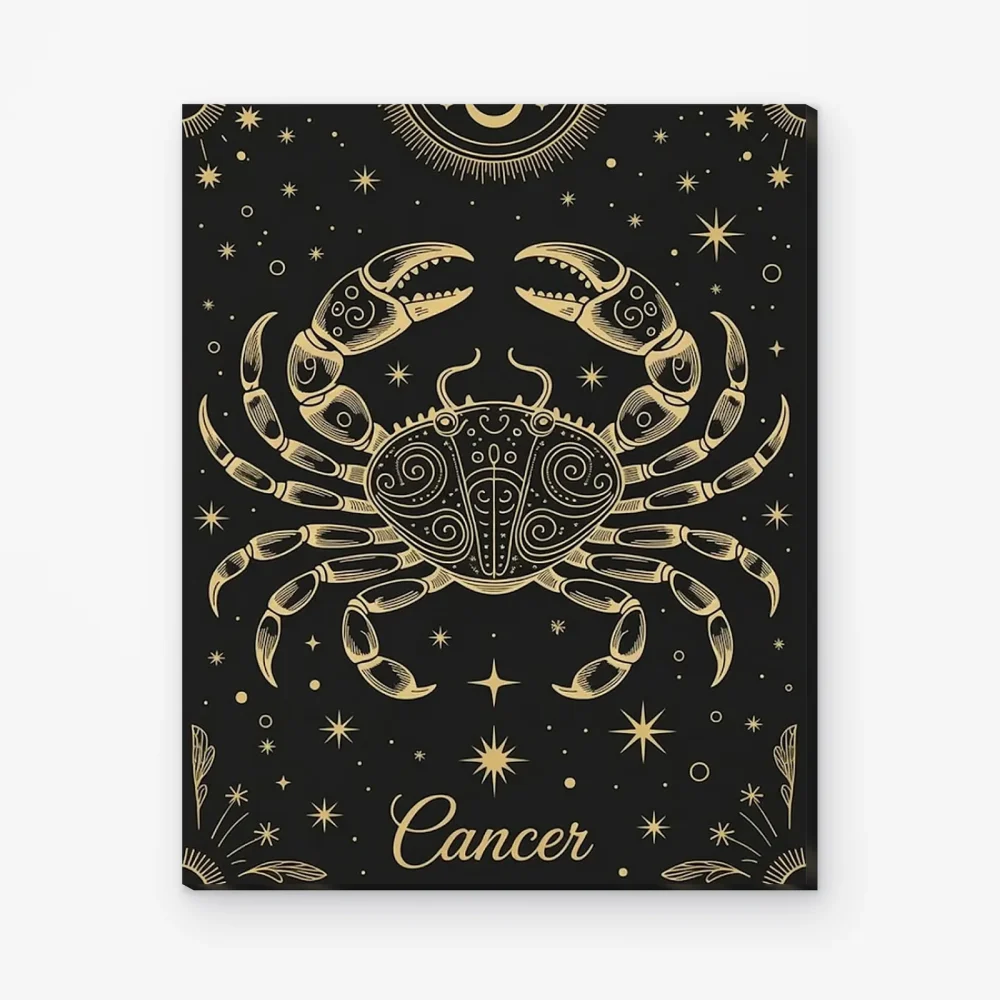Pintar por Números - Constelación - Cáncer negro y dorado