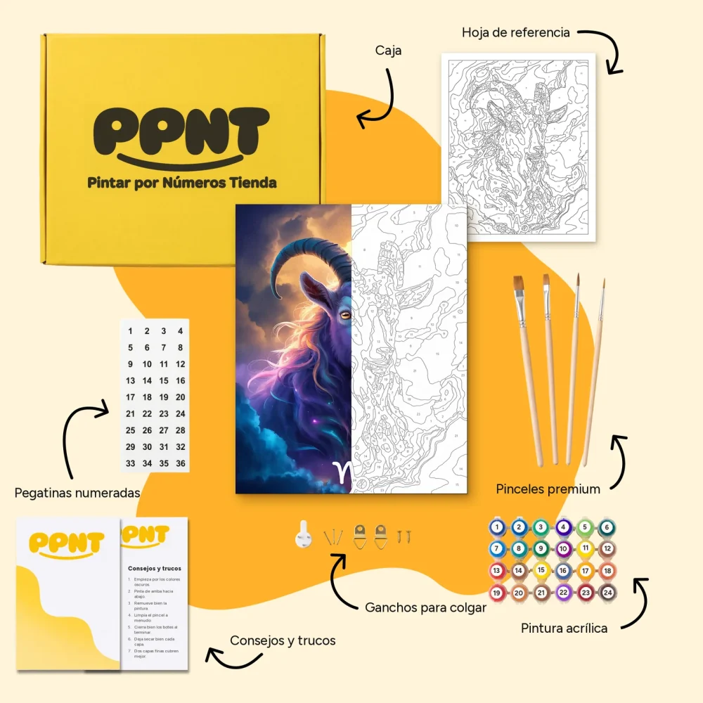 Pintar por Números - Constelación - Capricornio cósmico