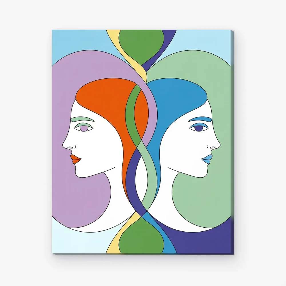 Pintar por Números - Constelación - Géminis abstracto