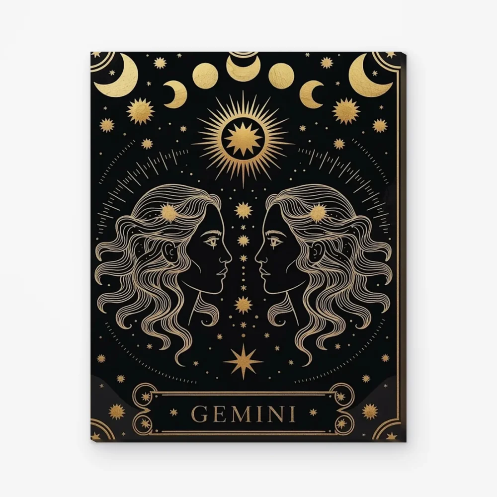 Pintar por Números - Constelación - Géminis negro y dorado