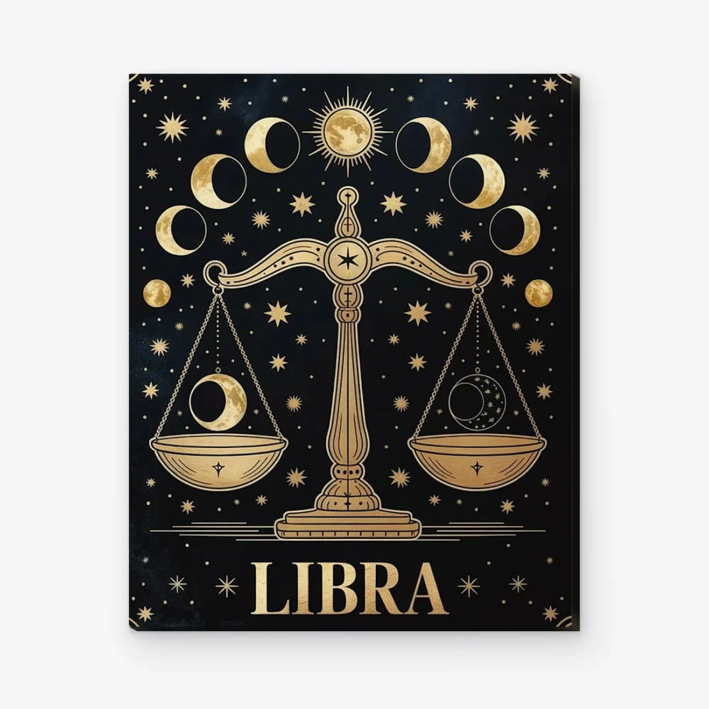 Pintar por Números - Constelación - Libra negro y dorado